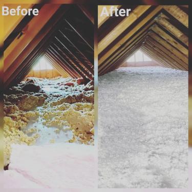 Attic upgrade before and after